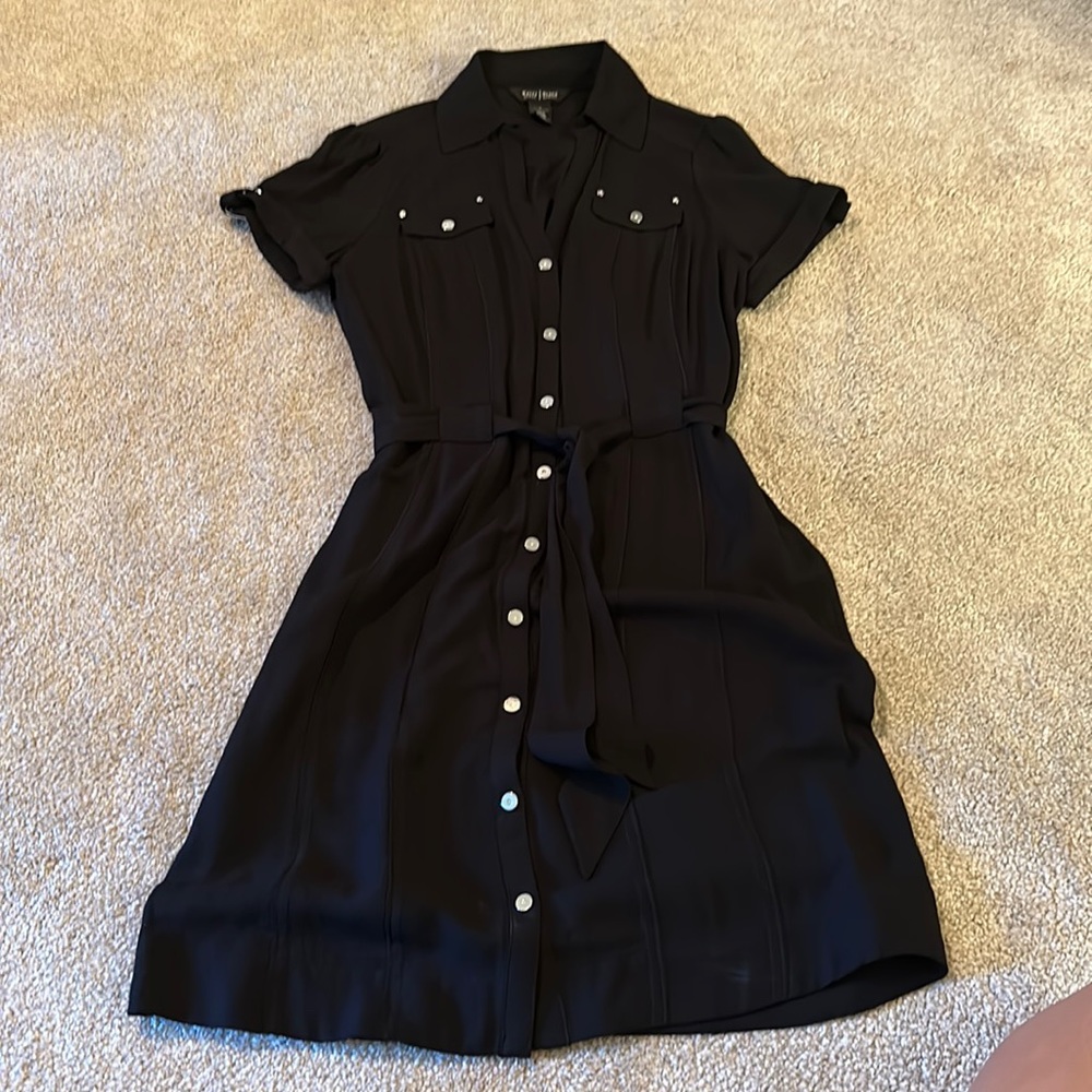 Black Business Button Up Dress